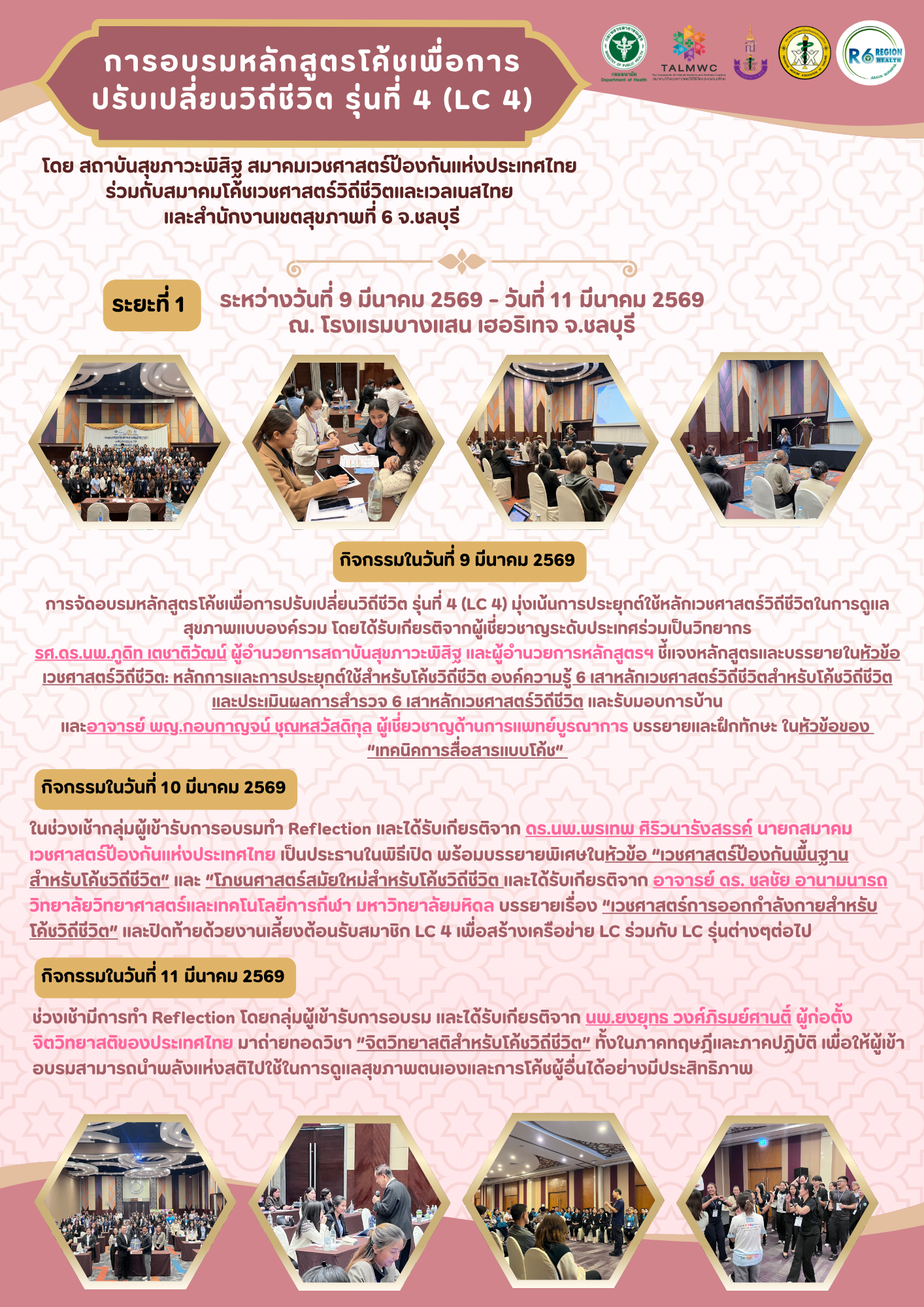 การอบรมหลักสูตรโค้ชเพื่อการปรับเปลี่ยนวิถีชีวิต รุ่นที่ 4 (รอบที่ 1)