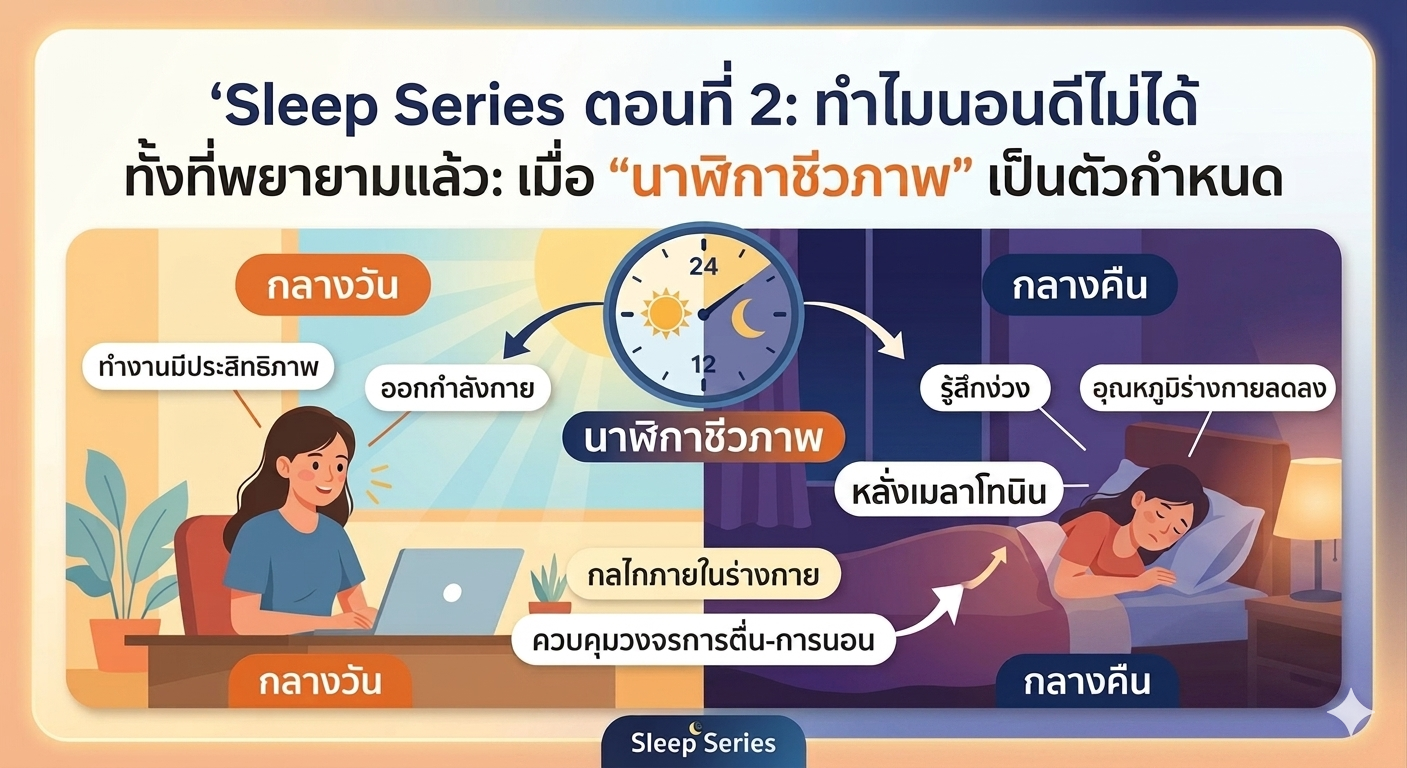 Sleep Series ตอนที่ 2: ทำไมนอนดีไม่ได้ ทั้งที่พยายามแล้ว: เมื่อ “นาฬิกาชีวภาพ” เป็นตัวกำหนด